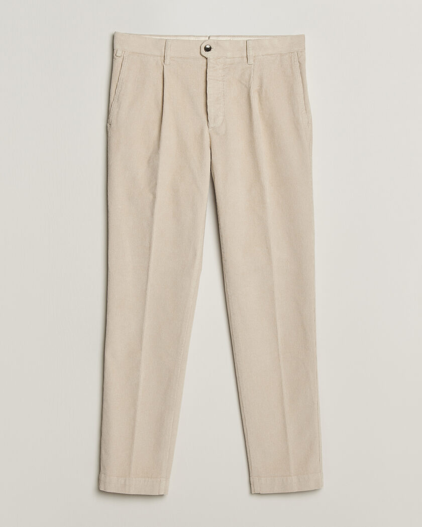 Incotex Regular Fit Washed Corduroy Slacks Off White – White