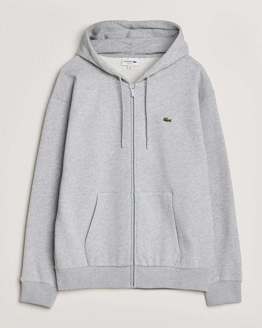 Lacoste Full Zip Hoodie Silver Chine – Grey