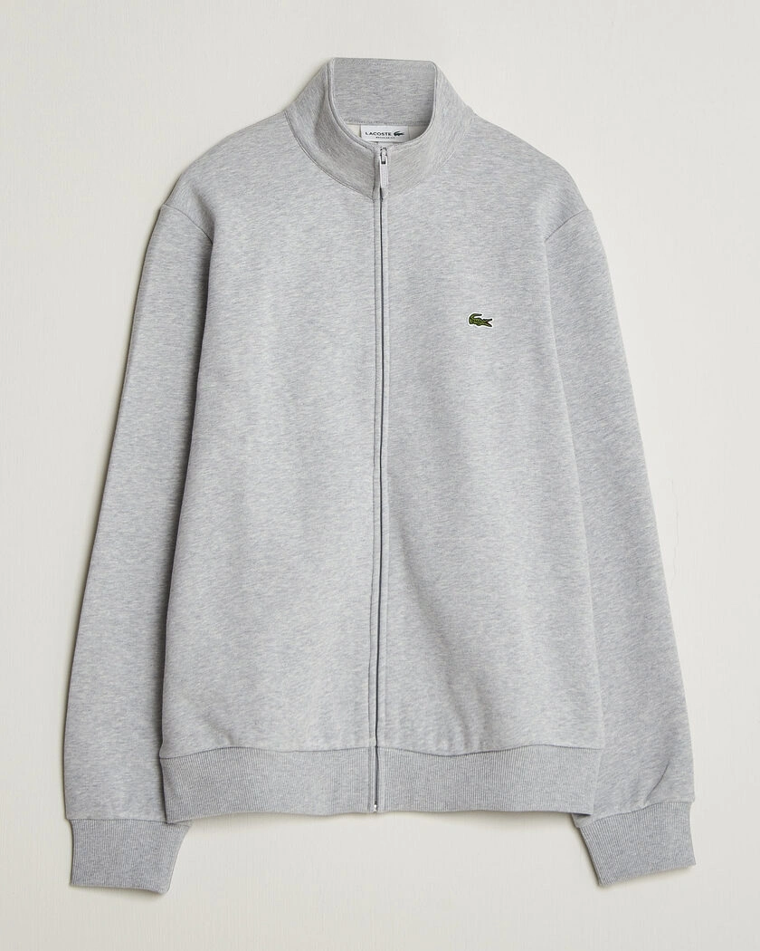 Lacoste Full Zip Sweater Silver Chine – Grey