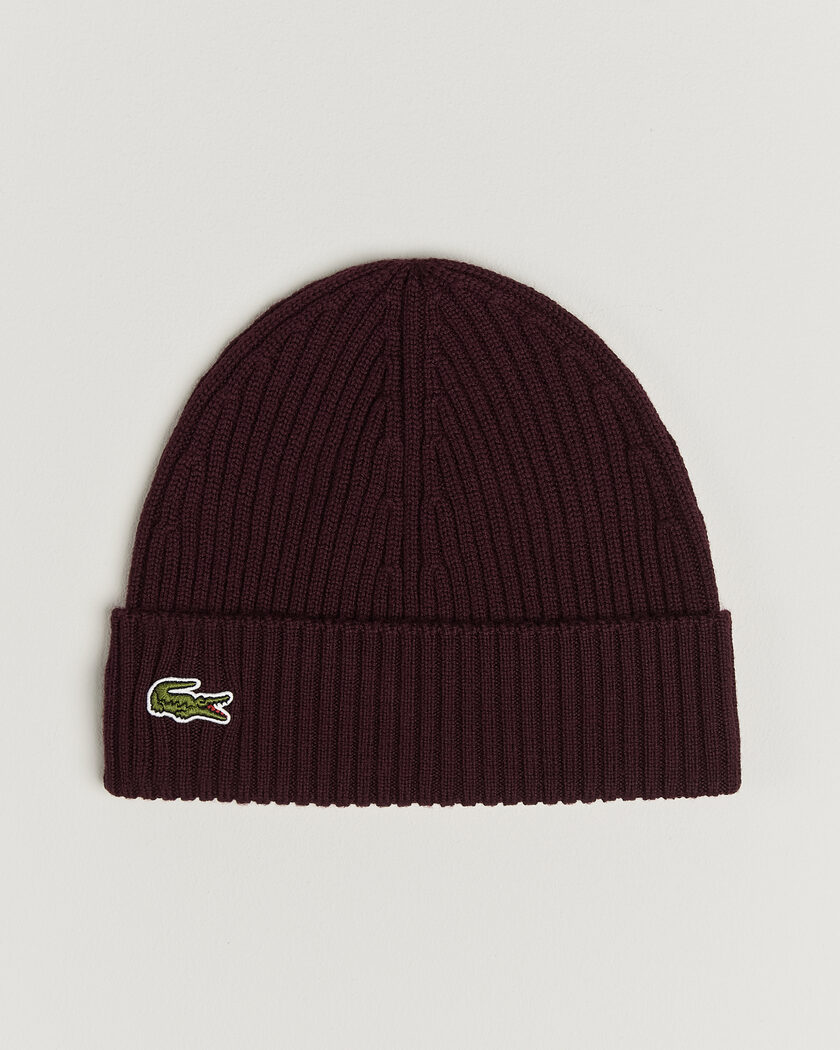 Lacoste Wool Knitted Beanie Oxalis – Red