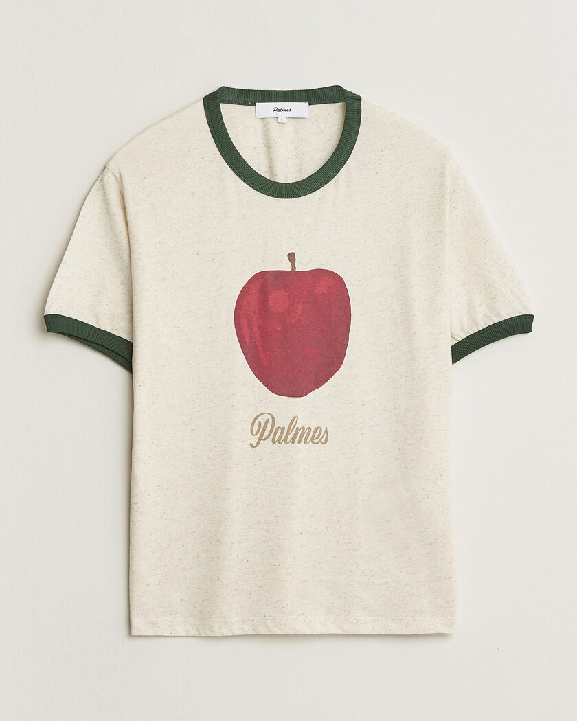 Palmes Apple Ringer T-Shirt Broken White – White