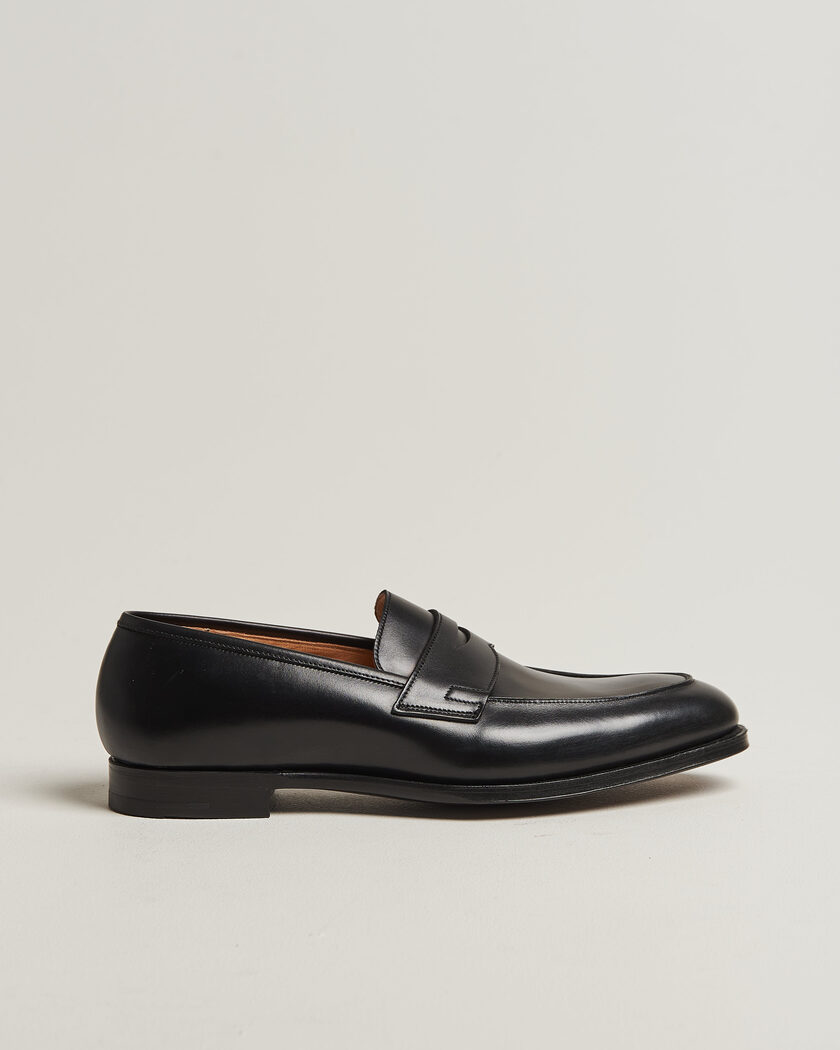 Crockett & Jones Crawford Handgrade Penny Loafer Black Calf – Black