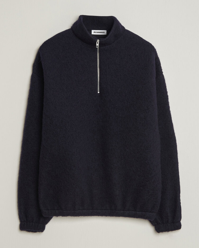  Jil Sander Half Zip Fleece Sweater Navy – Blue