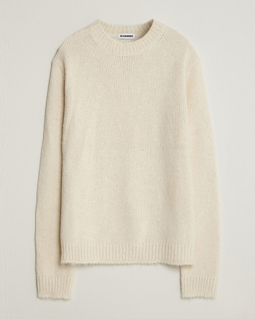 Jil Sander Rib Knit Sweater Off White – White