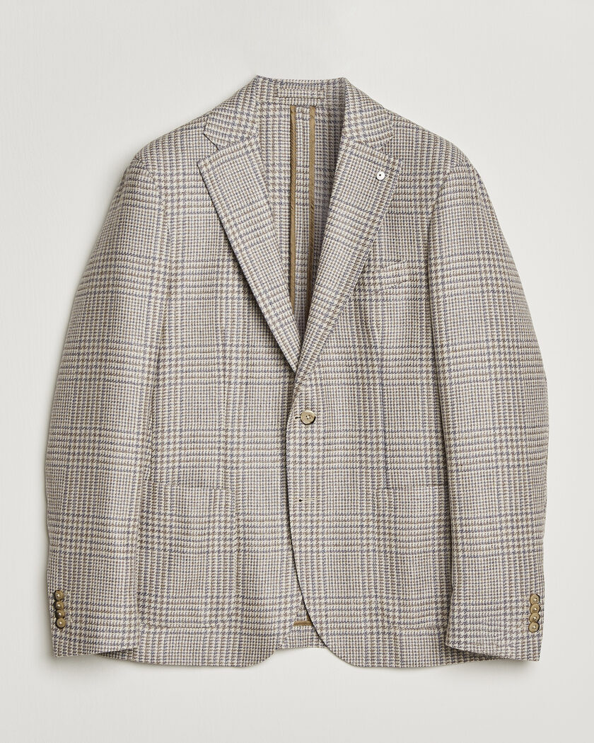 L.B.M. 1911 Jack Regular Check Wool/Cashmere/Silk Blazer Brown – Brown