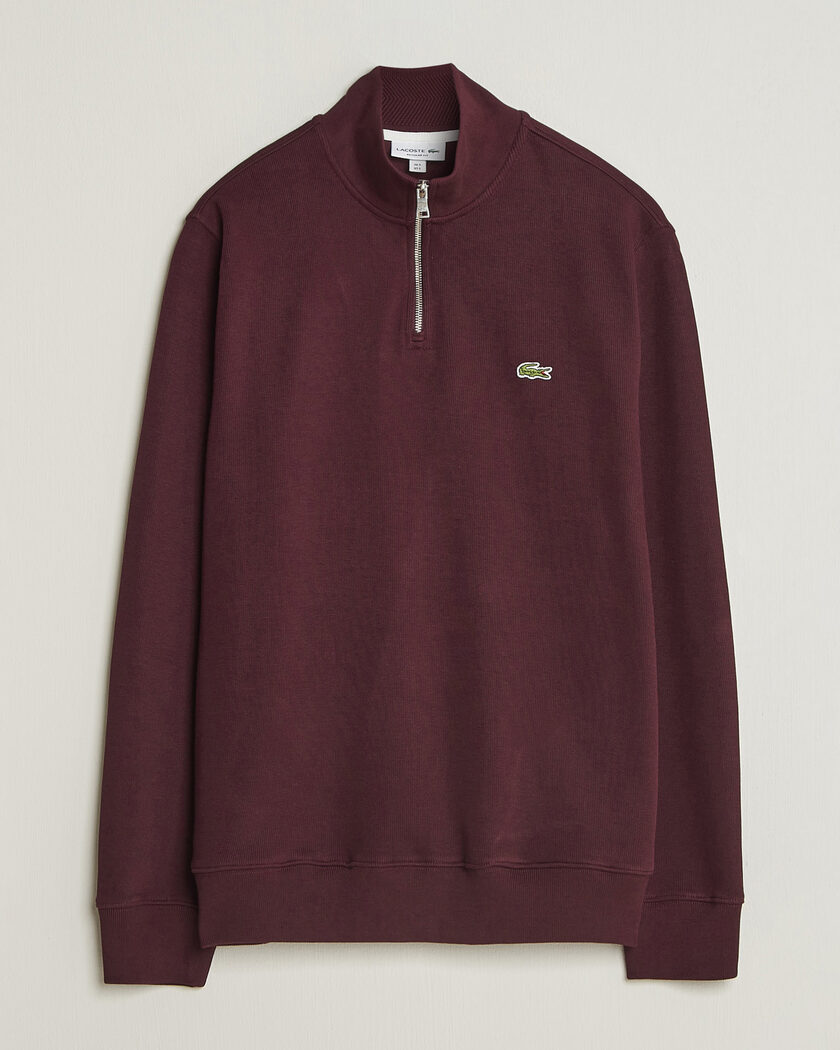 Lacoste Rib Interlock Half Zip Oxalis – Brown