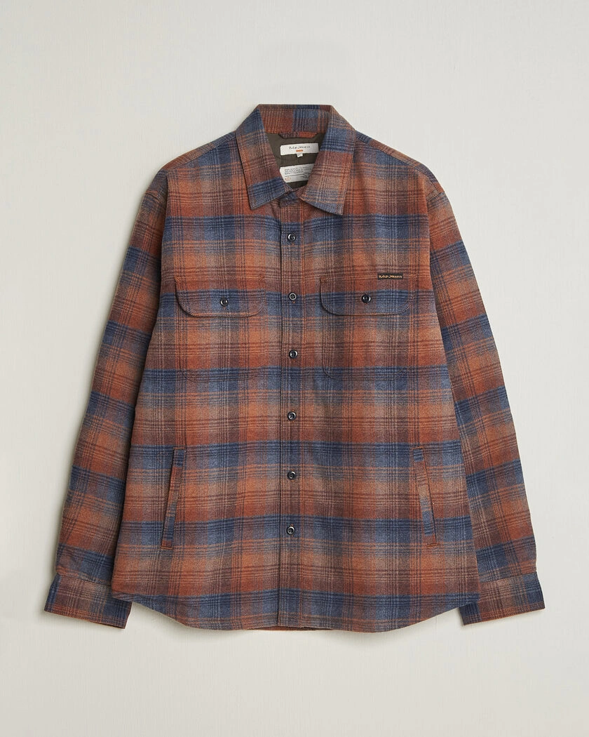 Nudie Jeans Glenn Padded Checked Overshirt Multi – Multi-colour