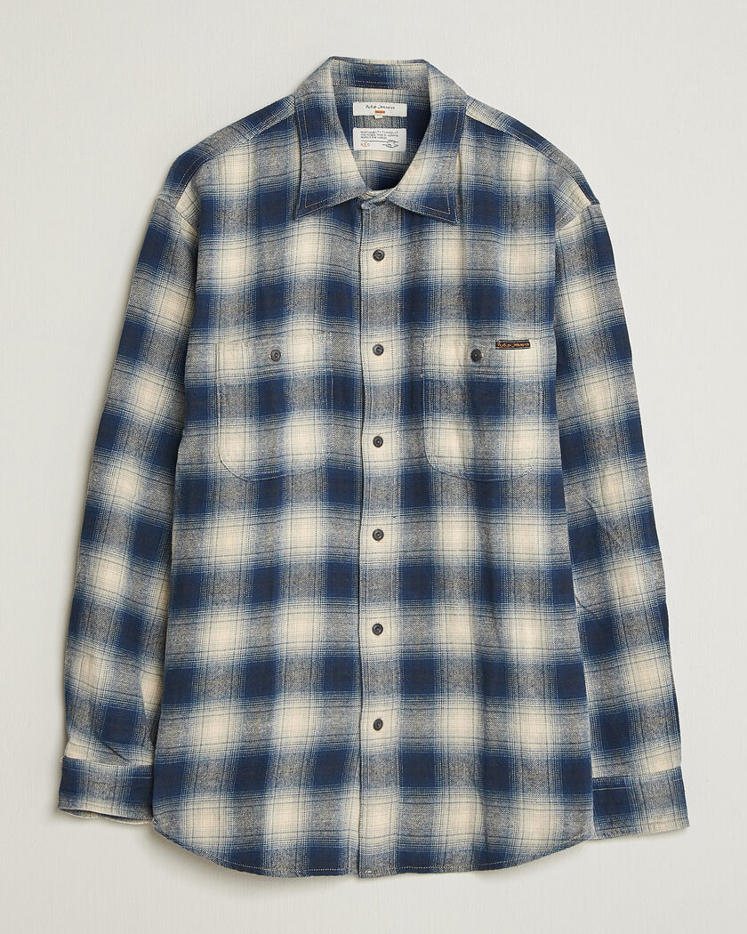 Nudie Jeans Julian Worker Checked Shirt Blue – Blue