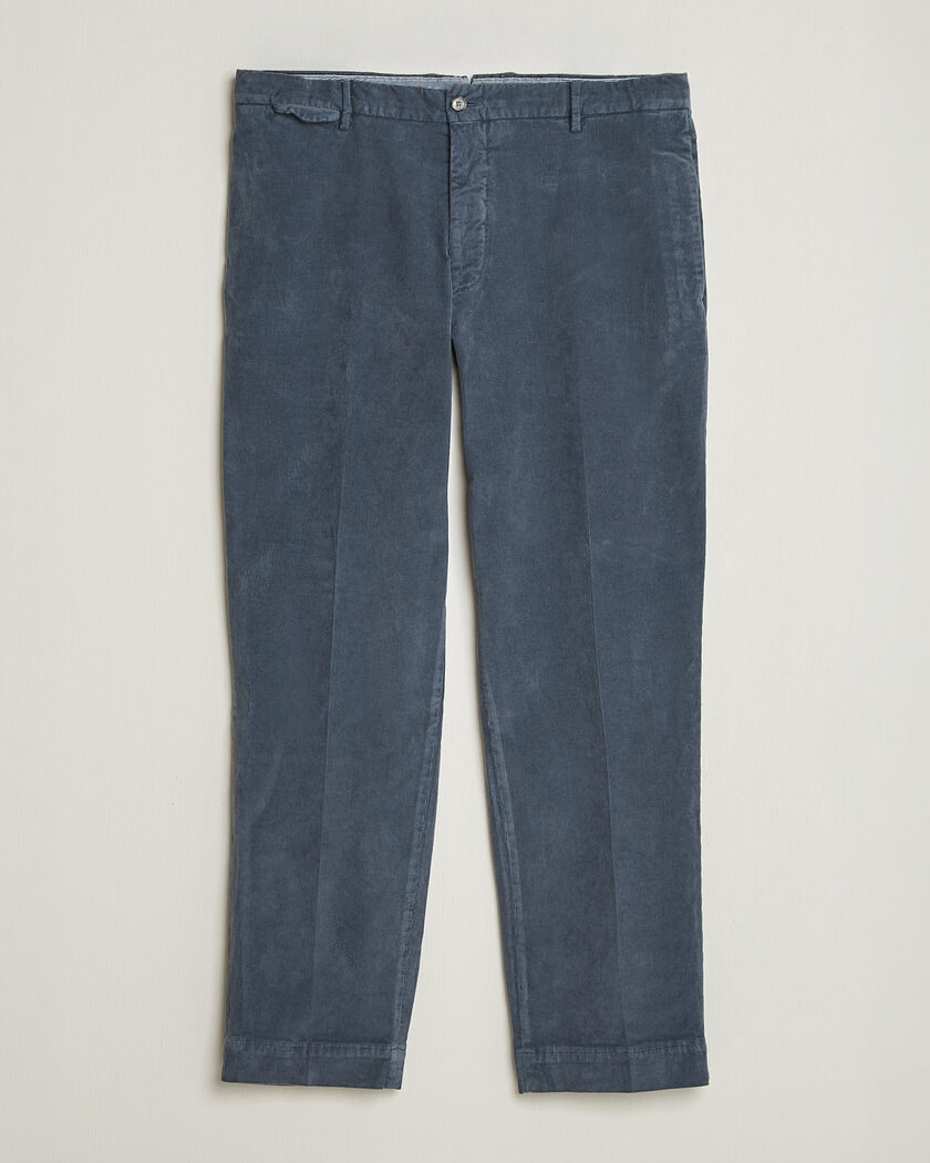Santaniello Corduroy Trousers Iron Blue – Blue