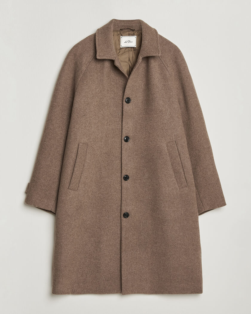 Auralee Wool Tweed Chesterfield Coat Khaki at CareOfCarl.com