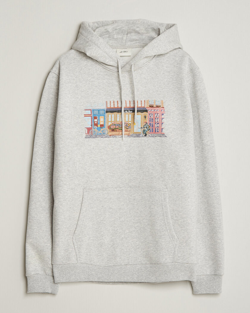 LES DEUX Market Hoodie Snow Melange – Grey