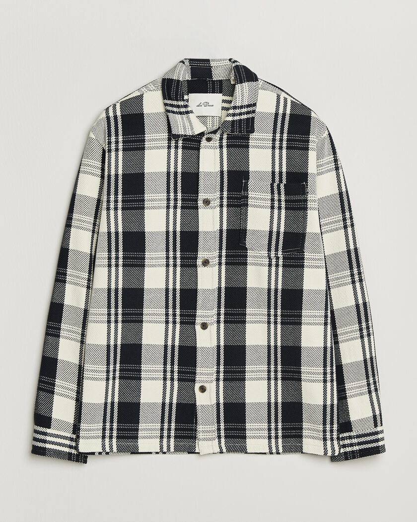 LES DEUX Structured Check Overshirt Dark Navy – Blue