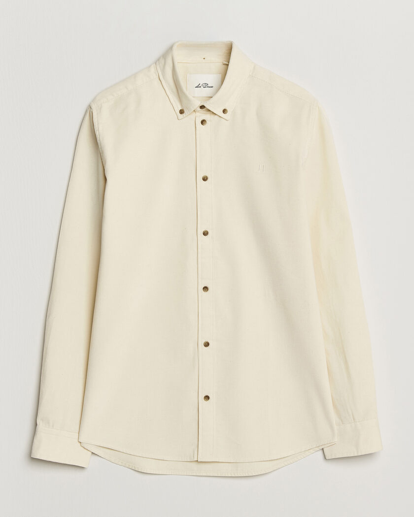 LES DEUX Pinwale Corduroy Shirt Ivory – White