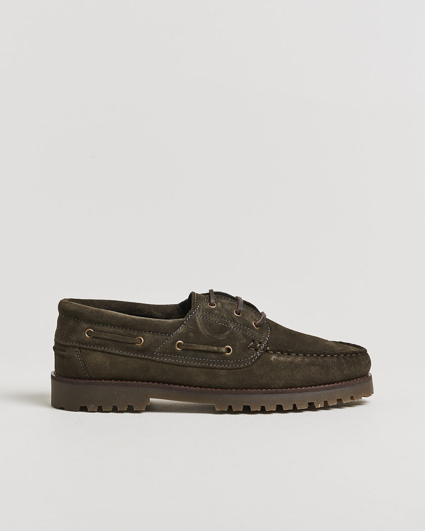 LES DEUX Suede Boatshoe Rosin Green – Green