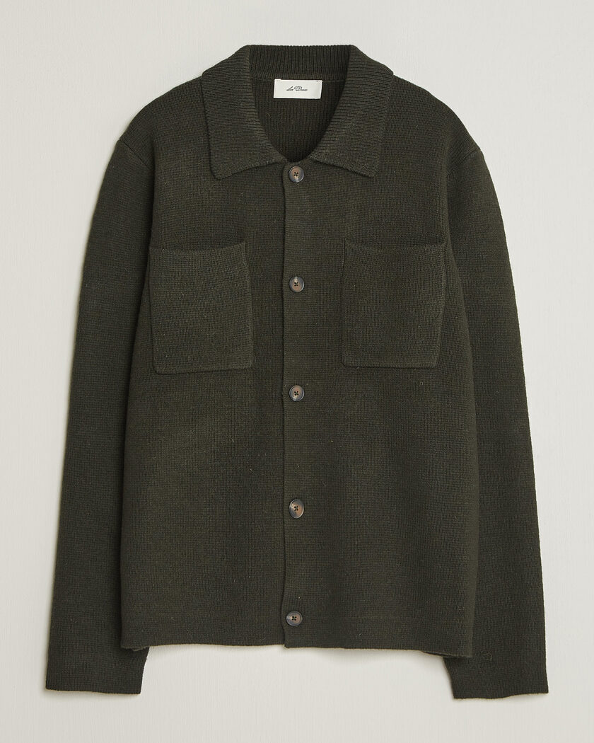 LES DEUX Milano Knit Overshirt Rosin Green – Green