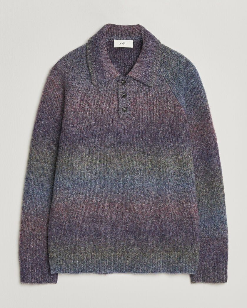LES DEUX Gradient Knitted Polo Spiced Plum – Multi-colour