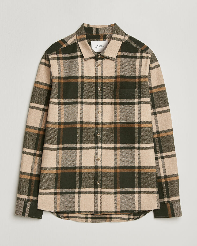 LES DEUX Check Flannel Shirt Rosin Green – Multi-colour