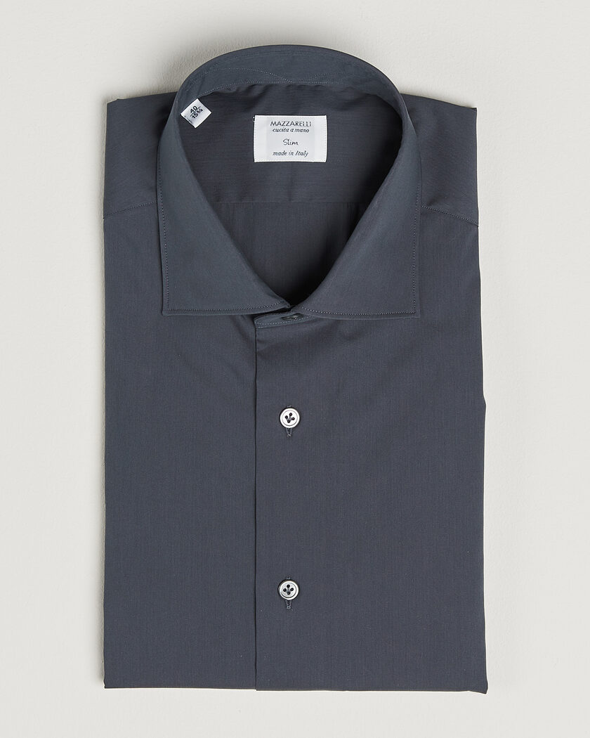 Mazzarelli Soft Cotton Popeline Shirt Grey – Grey