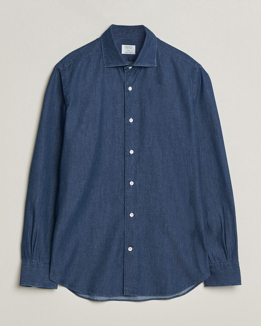 Mazzarelli Soft Denim Shirt Blue Wash – Blue