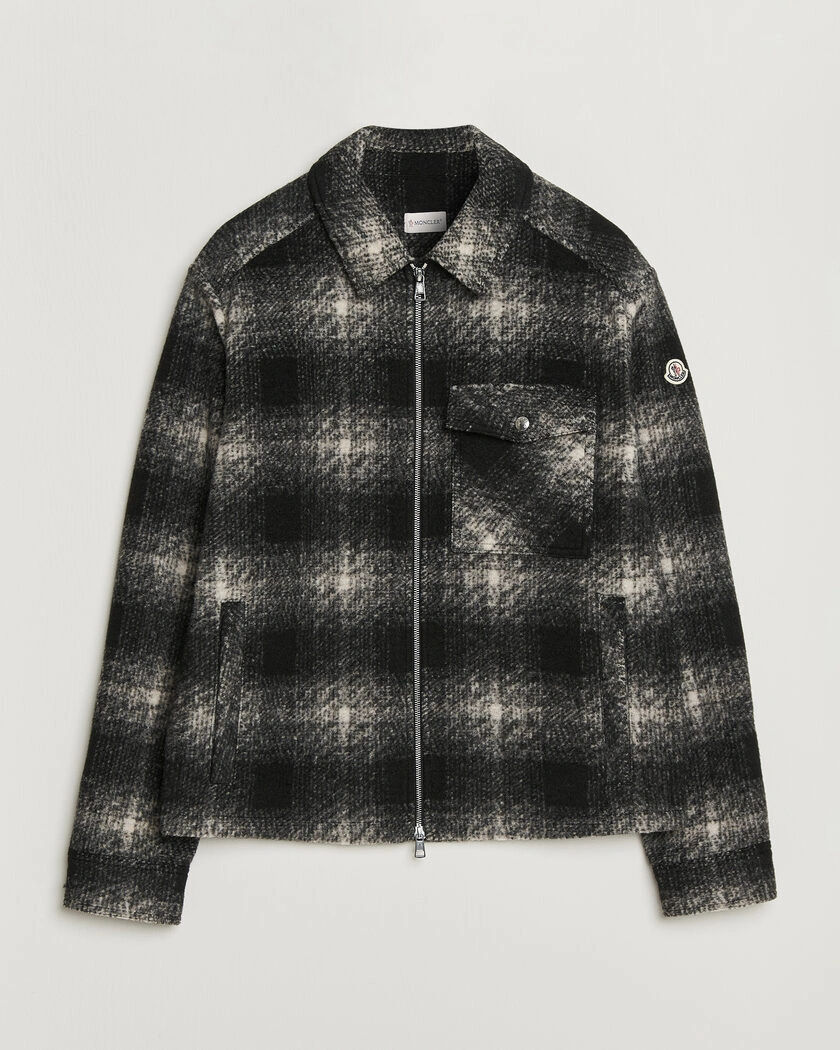 Moncler Flannel Overshirt Grey Check – Grey