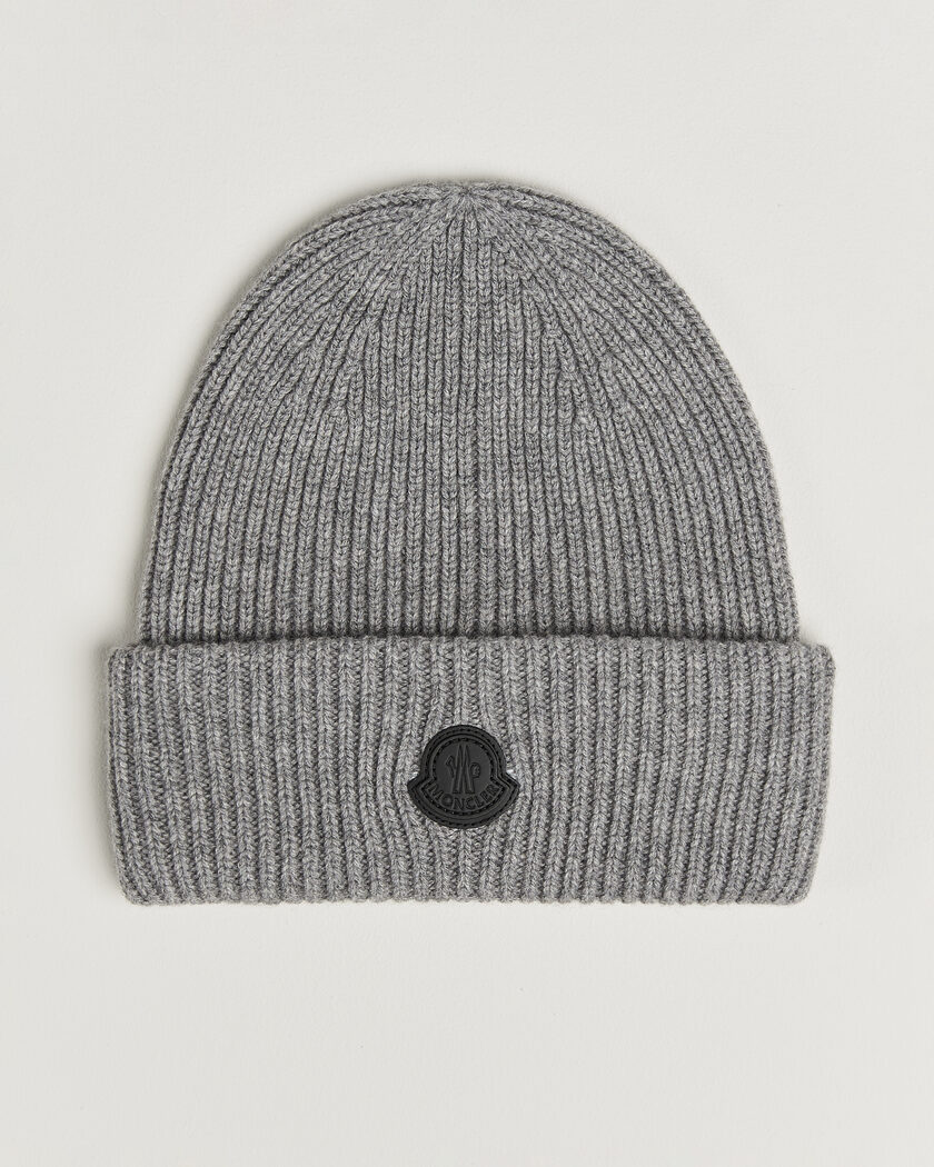 Moncler Rib Cashmere Beanie Grey – Grey