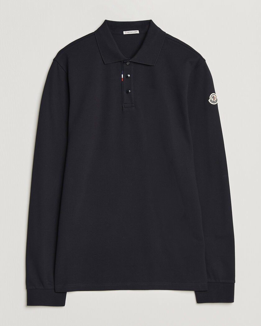 Moncler Long Sleeve Polo Navy – Blue