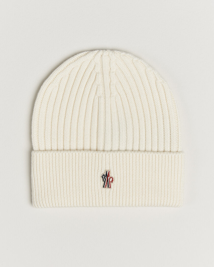 Moncler Grenoble Rib Wool Beanie Off White – White