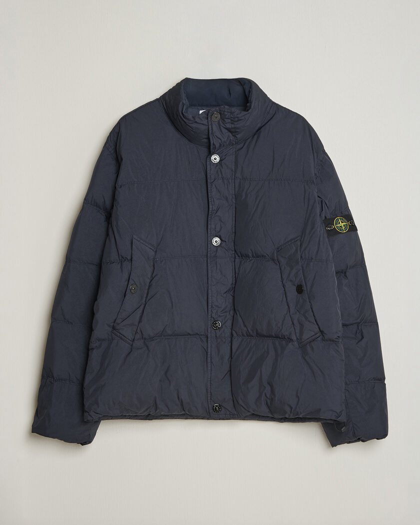 Stone Island Crinkle Reps Padded Down Jacket Navy Blue – Blue