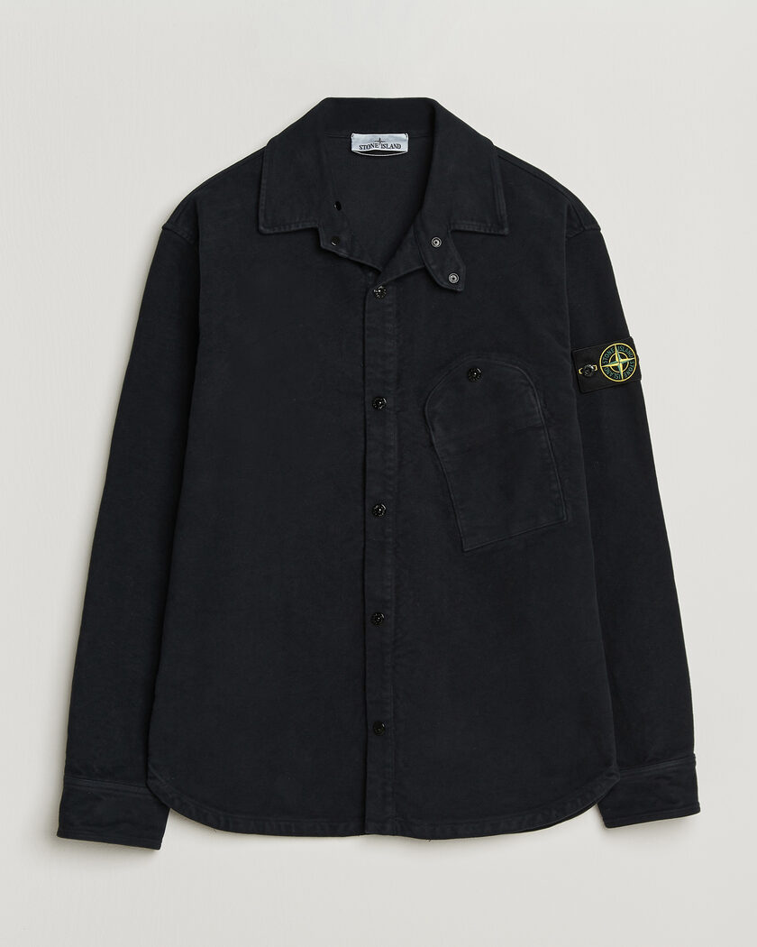 Stone Island Cotton Moleskin Overshirt Navy Blue – Blue