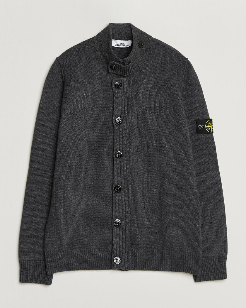 C.P. Company Heavy Lambswool Cardigan Dark Grey at CareOfCarl.com