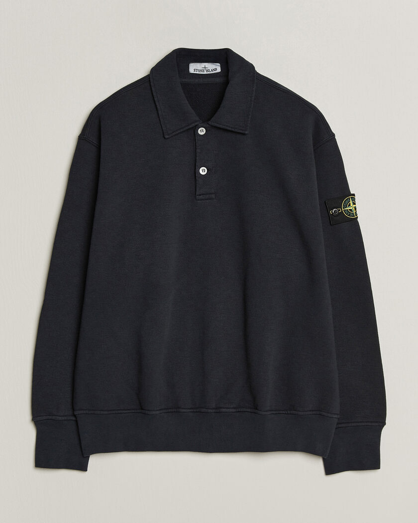 Stone Island Tubular Cotton Fleece Polo Navy Blue – Blue
