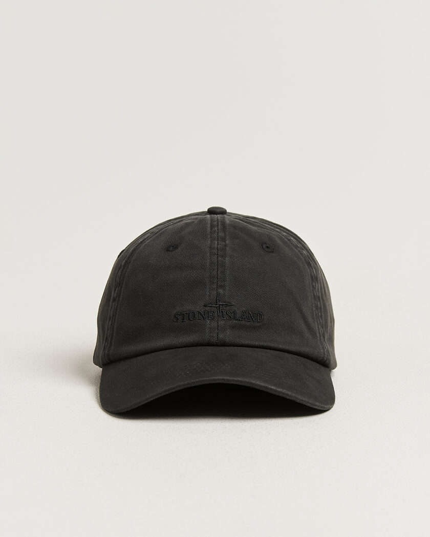  Stone Island Brushed Cotton Gabardine Cap Black – Black