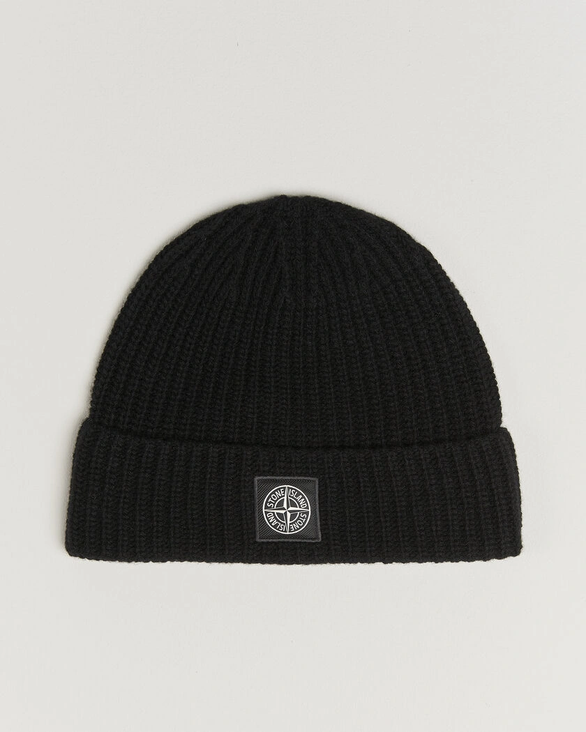 Stone Island Geelong Wool Hat Black – Black