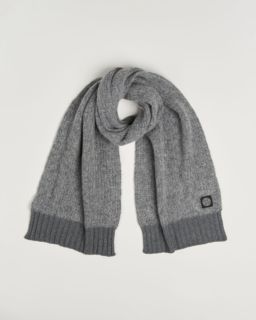Stone Island Baby Alpaca Blend Scarf Grey Melange – Grey