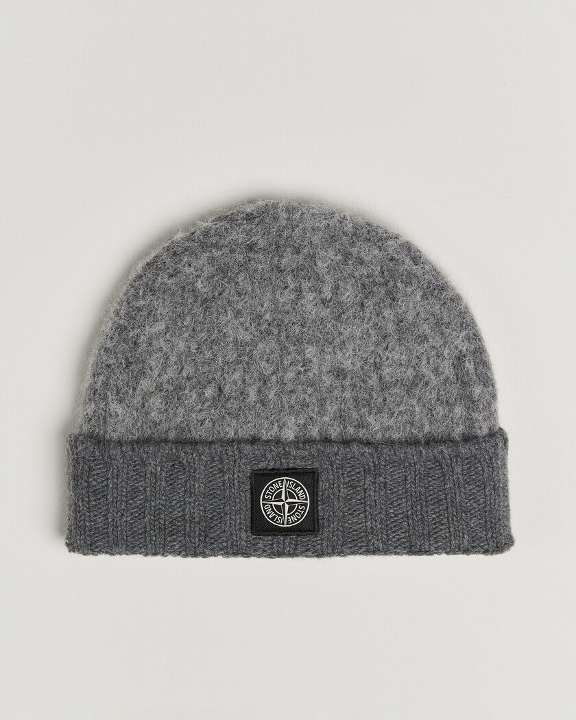 Moncler Genius X Palm Angels Rib Wool Beanie Grey at CareOfCarl.com