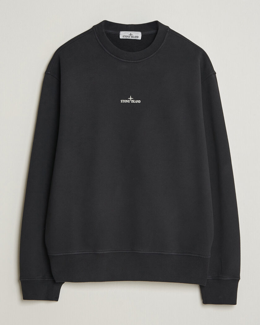  Stone Island Cotton Fleece Blurred Compas Print Sweatshirt Black – Black