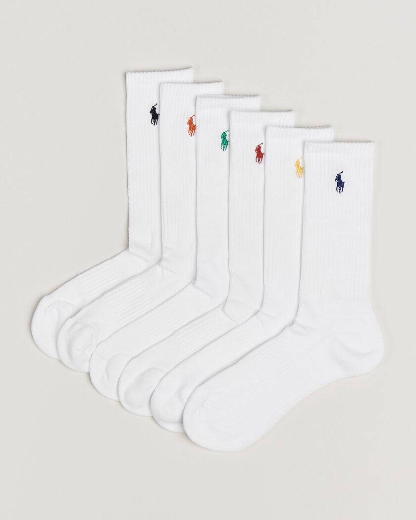 Polo Ralph Lauren 6-Pack Performance Crew Socks White – White