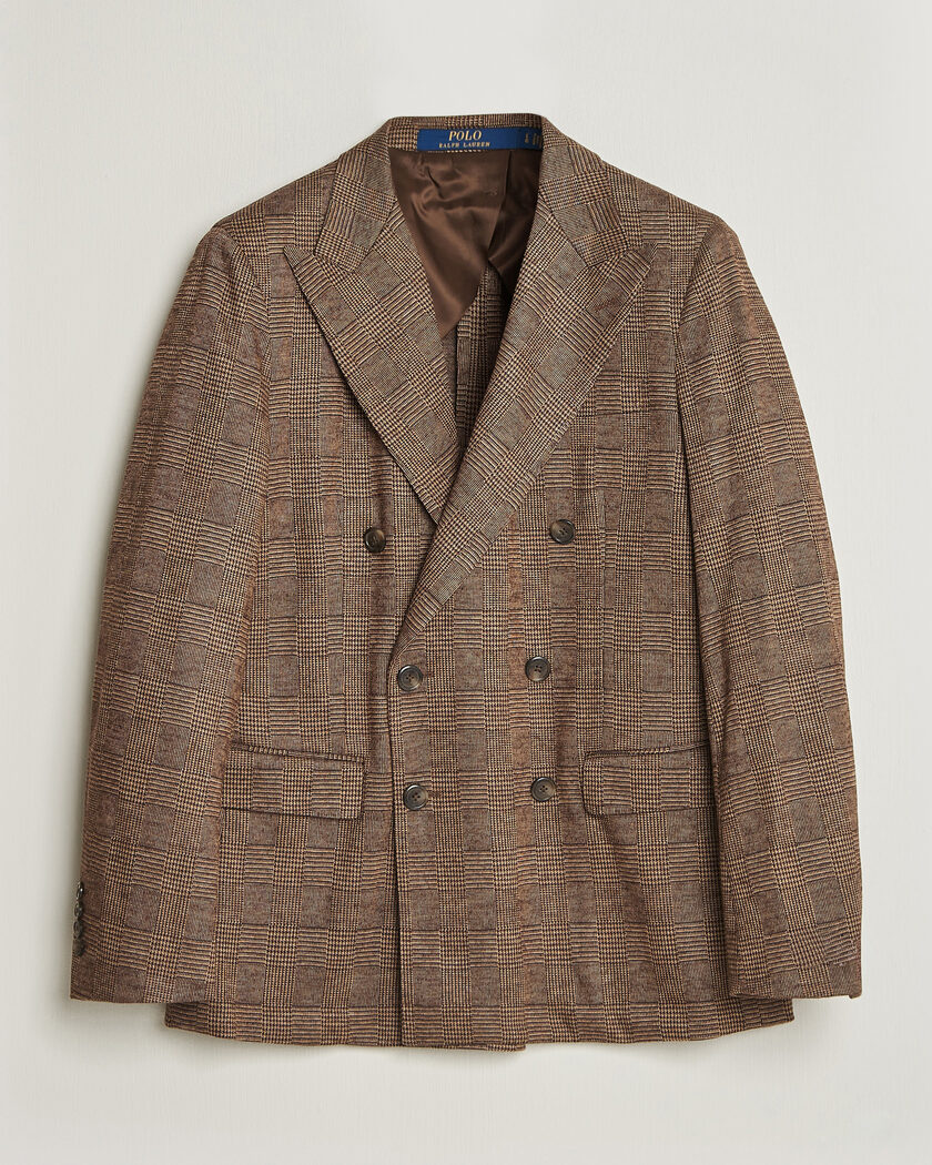Polo Ralph Lauren Double Breasted Glenplaid Knit Sportcoat Tan/Brown – Brown