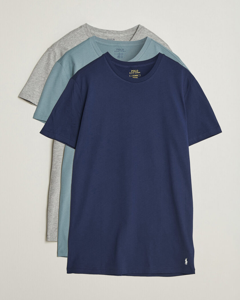 Polo Ralph Lauren 3-Pack Crew Neck T-Shirt Grey/Navy/Blue – Multi-colour