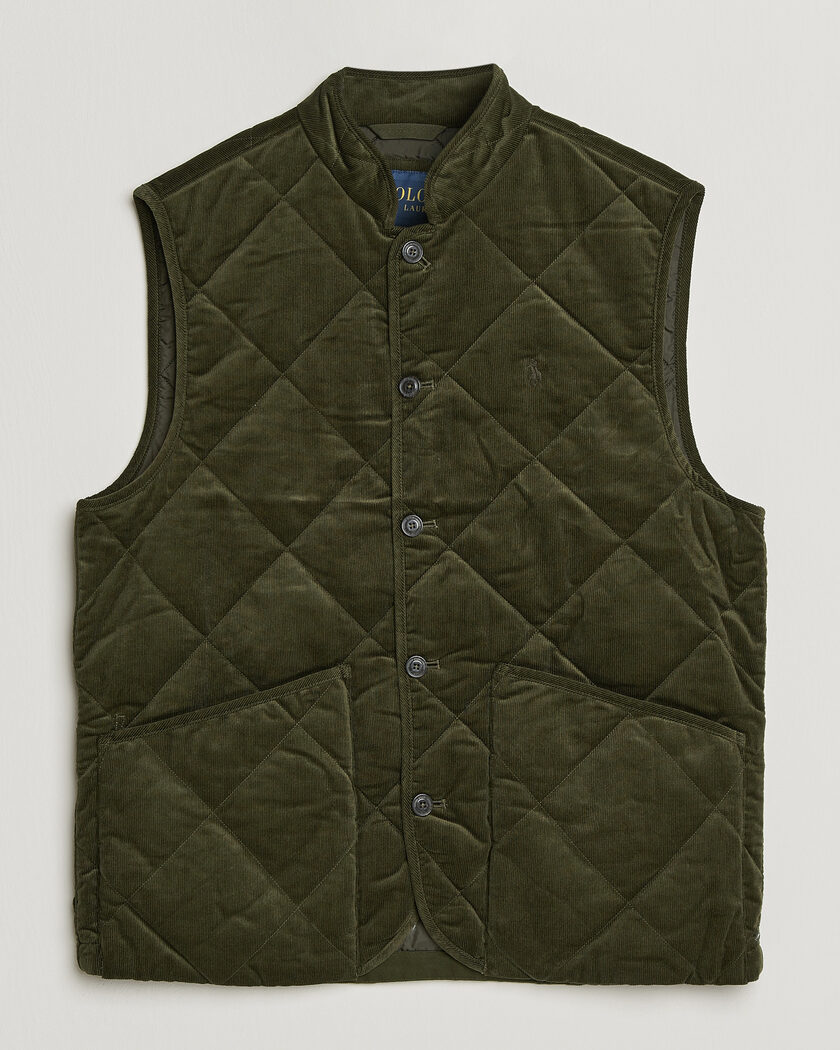 Polo Ralph Lauren Quilted Corduroy Vest Company Olive – Green