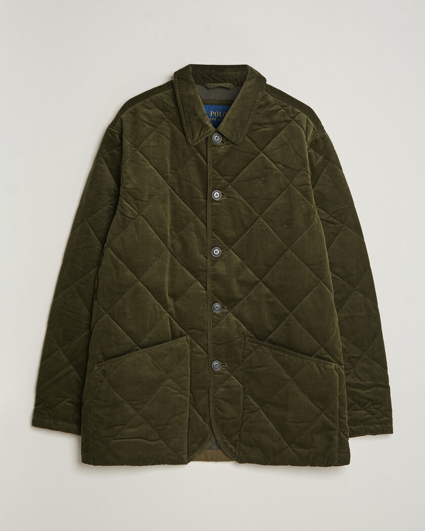Polo Ralph Lauren Quilted Corduroy Car Coat Company Olive – Green