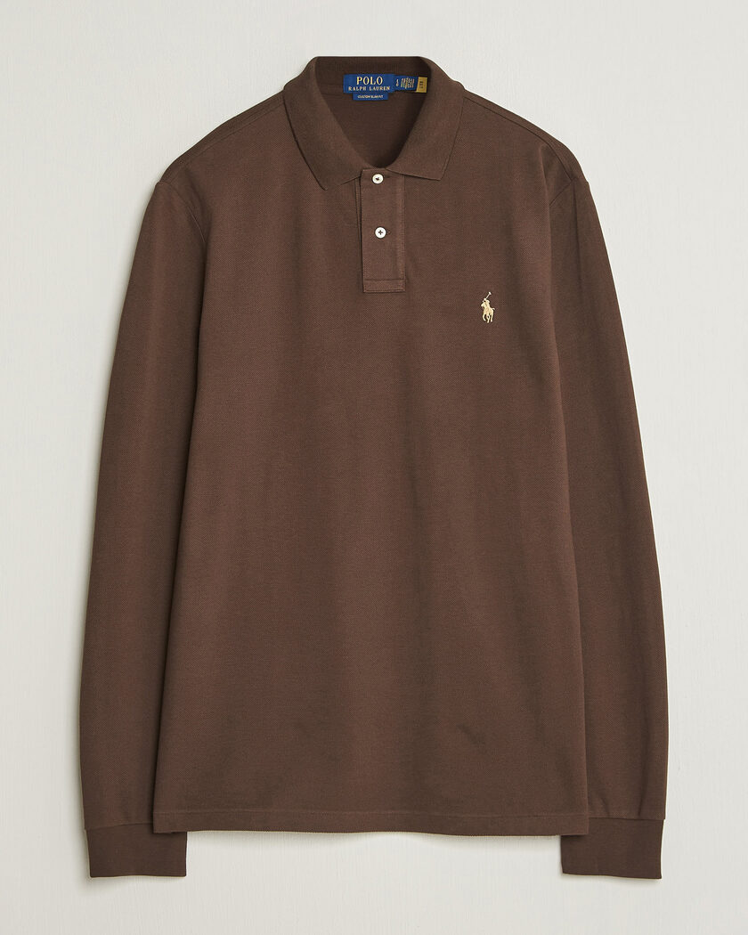 Polo Ralph Lauren Custom Slim Fit Long Sleeve Polo Nutmeg Brown – Brown