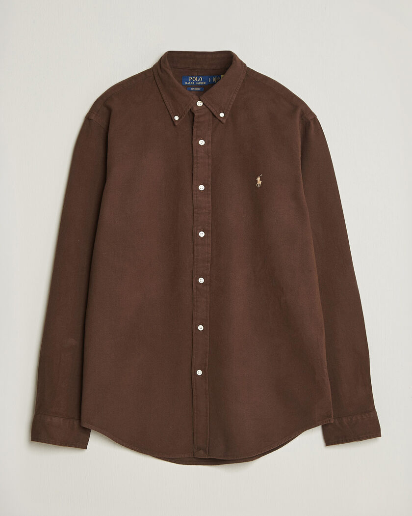 Polo Ralph Lauren Custom Fit Brushed Flannel Shirt Nutmeg Brown – Brown