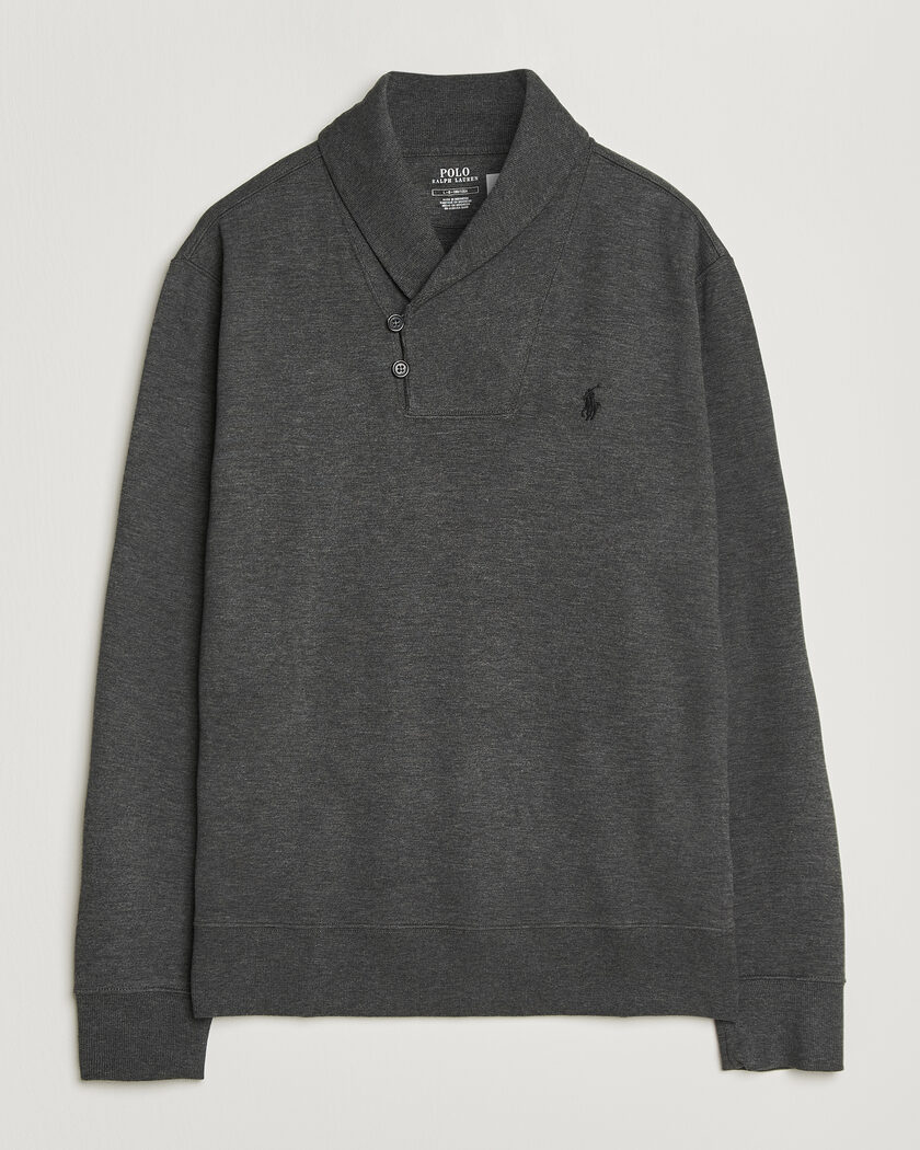 Polo Ralph Lauren Double Knitted Shawl Collar Sweater Windsor Heather – Grey