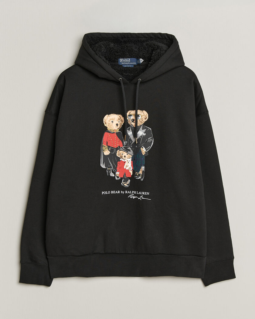 Polo Ralph Lauren Magic Fleece Bear Hoodie Polo Black – Black