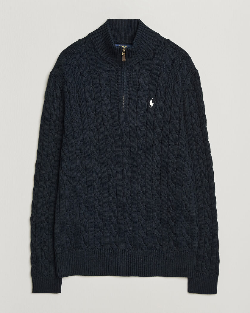  Polo Ralph Lauren Cotton Cable Half Zip Hunter Navy – Blue