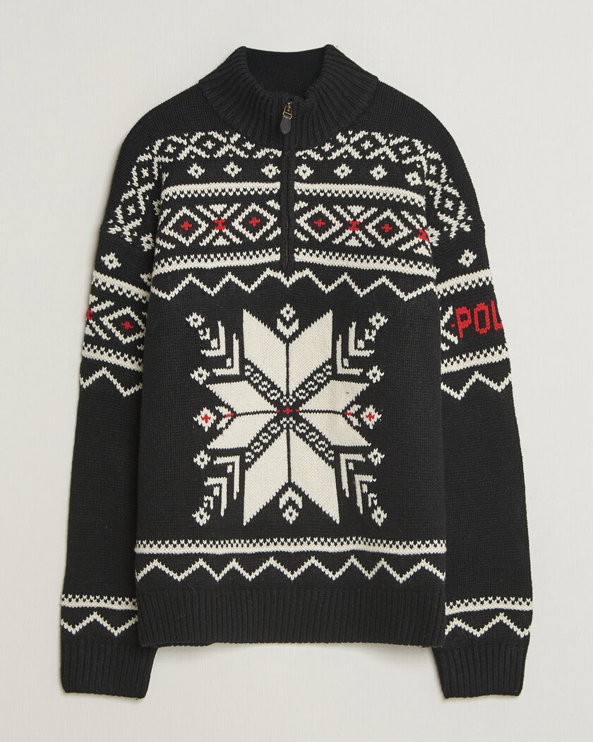 Polo Ralph Lauren Wool Cotton Blend Sweater Black Combo – Black