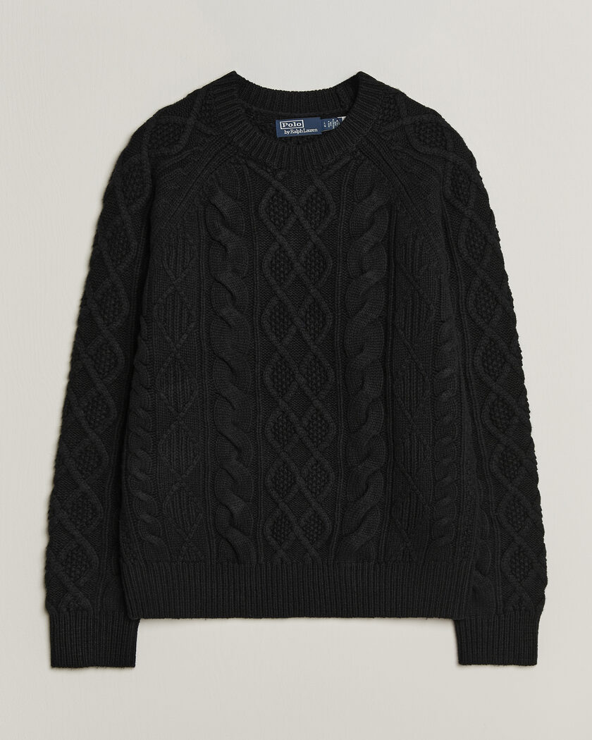 Polo Ralph Lauren Wool/Alpaca Pullover Polo Black – Black