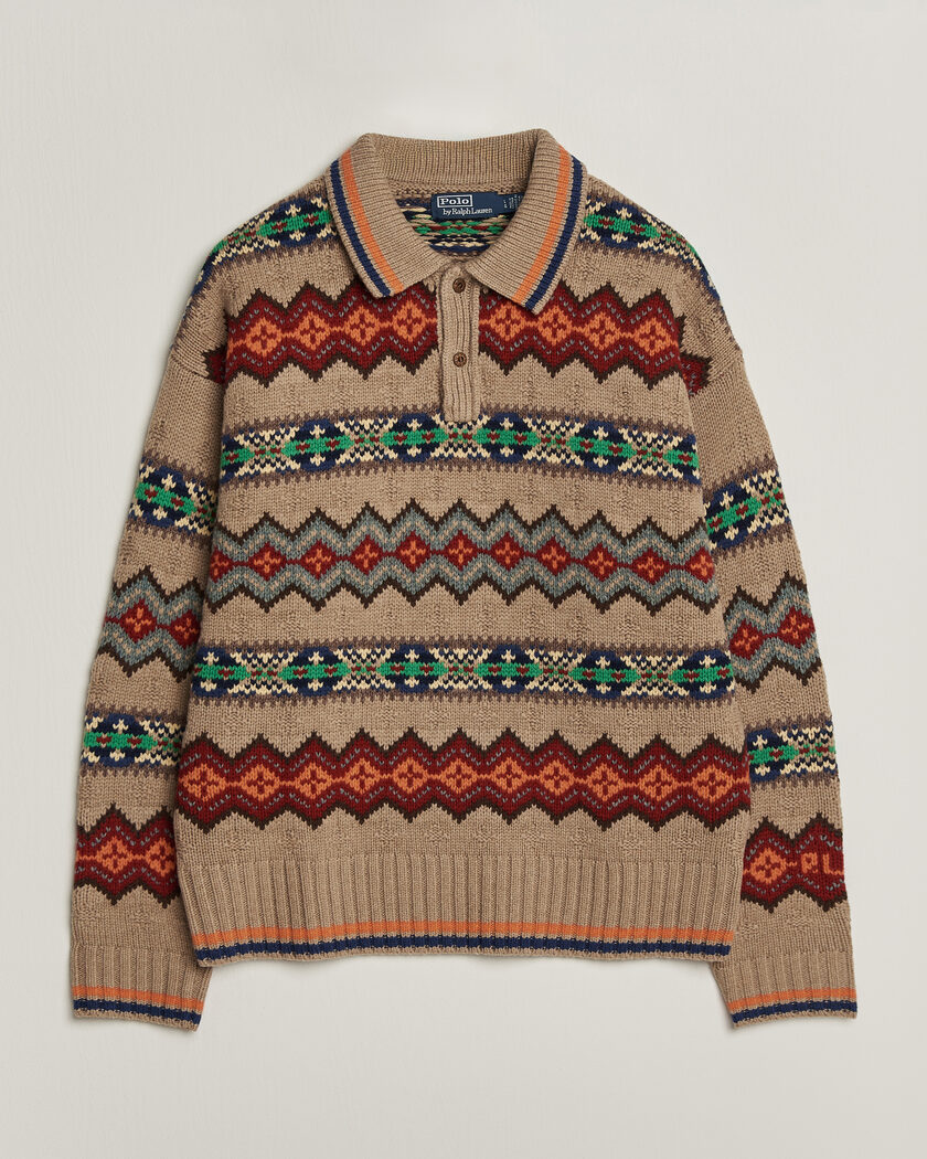 Polo Ralph Lauren Litchfield Wool Blend Sweater Tan Multi – Multi-colour