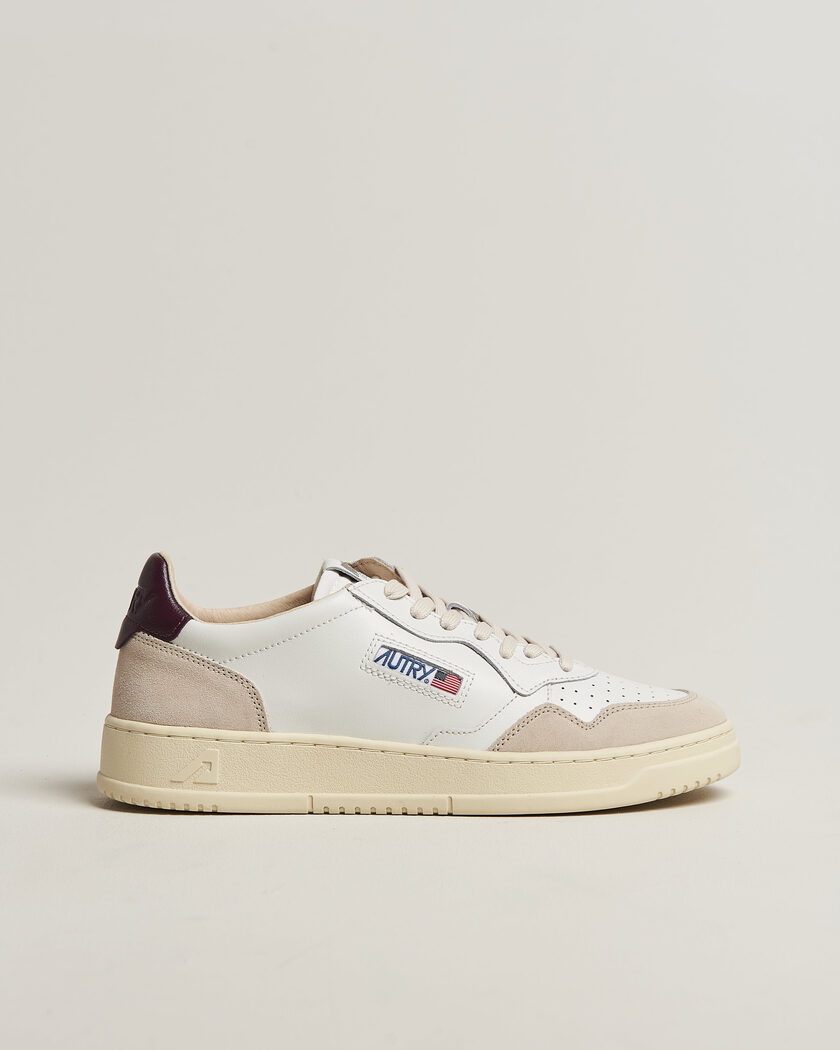 Autry Medalist Low Leather/Suede Sneaker White/Fig – White
